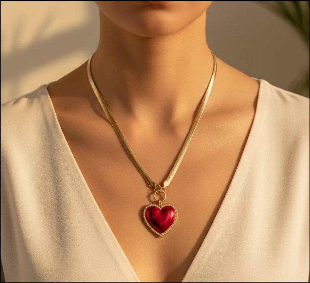 Collier Coeur Rouge