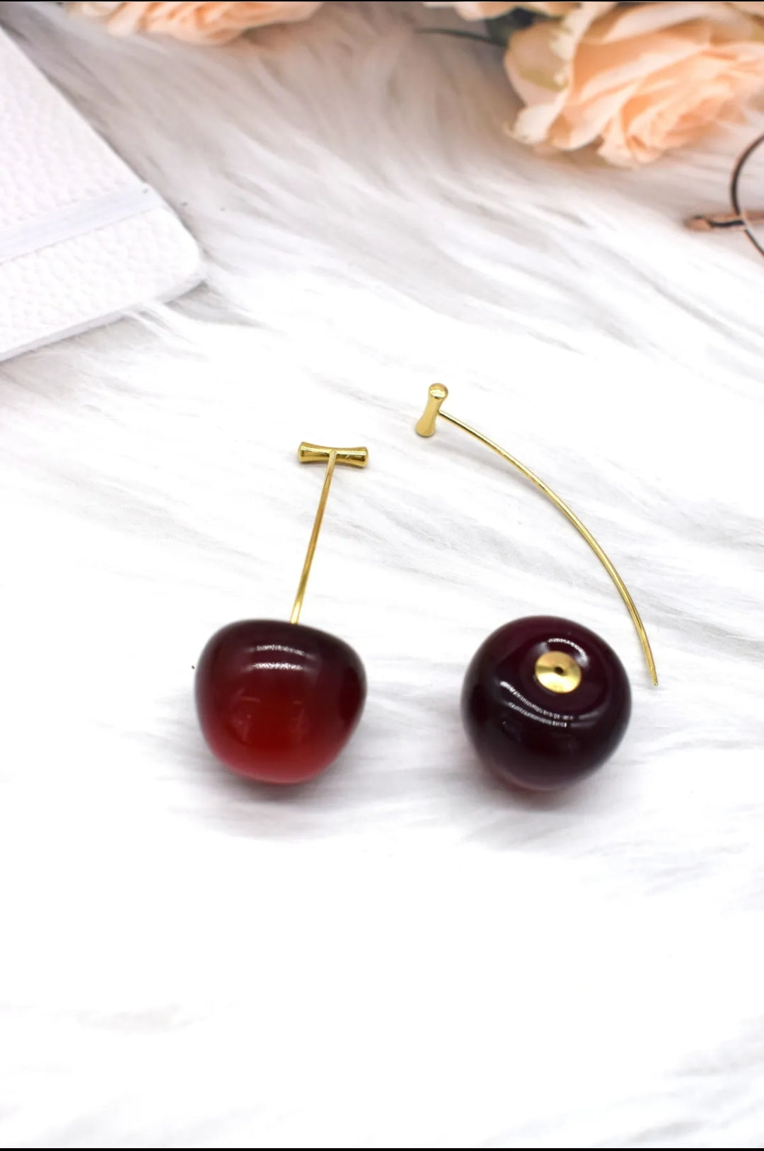 Boucles d'oreilles cerise