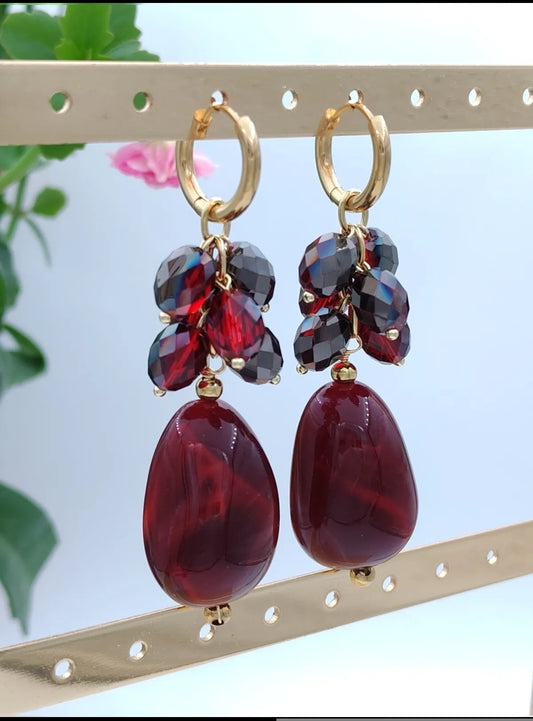 Boucles d'oreilles Rouge